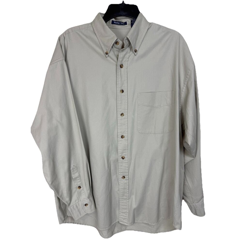 Gant‎ Washer Twill Men's Button Down Shirt Sz L Long Sleeves 100% Cotton